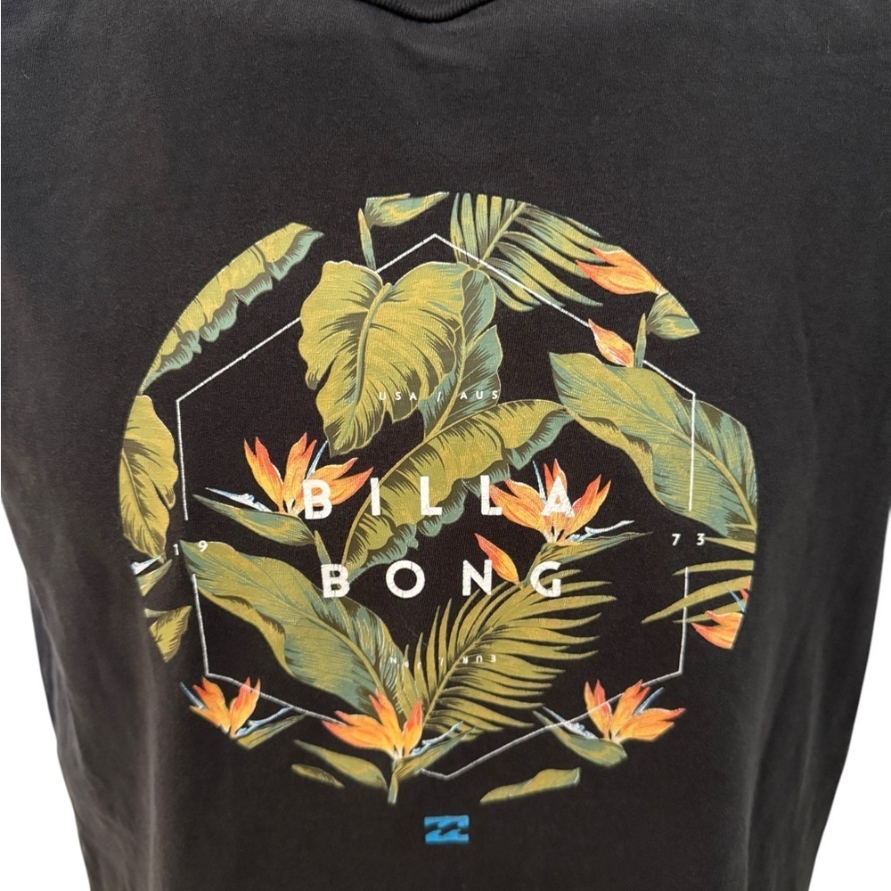 BILLABONG Tropical Hawaiian Birds of Paradise Tee Shirt Men P Petite - Picture 2 of 5
